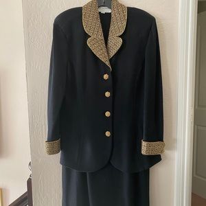 St. John Evening Black & Gold Suit 14